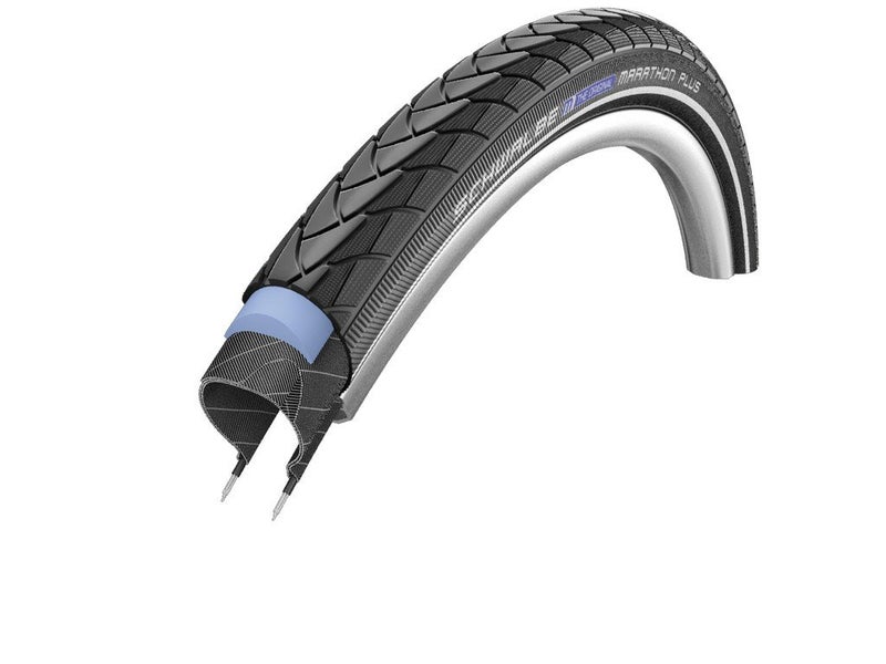 SCHWALBE Marathon Plus HS 348 Road Bike Tire (700x35, Allround Wire Beaded, Reflex) - Image 1